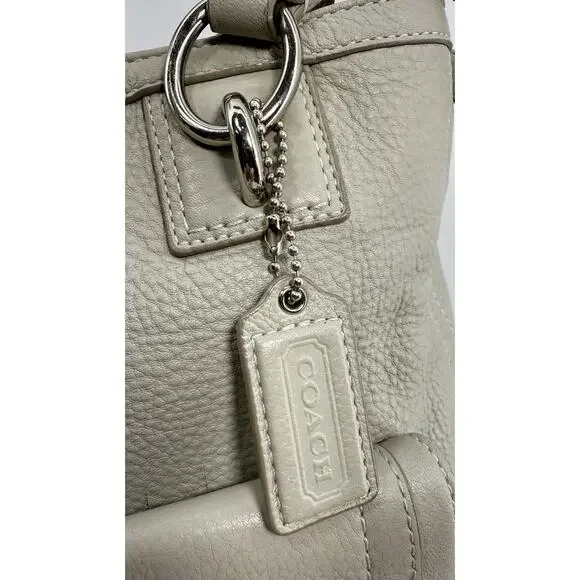 Coach Legacy Tote #19264 Leather Chalk Ivory‎ Pocket Shoulder Bag EUC - Picture 7 of 16